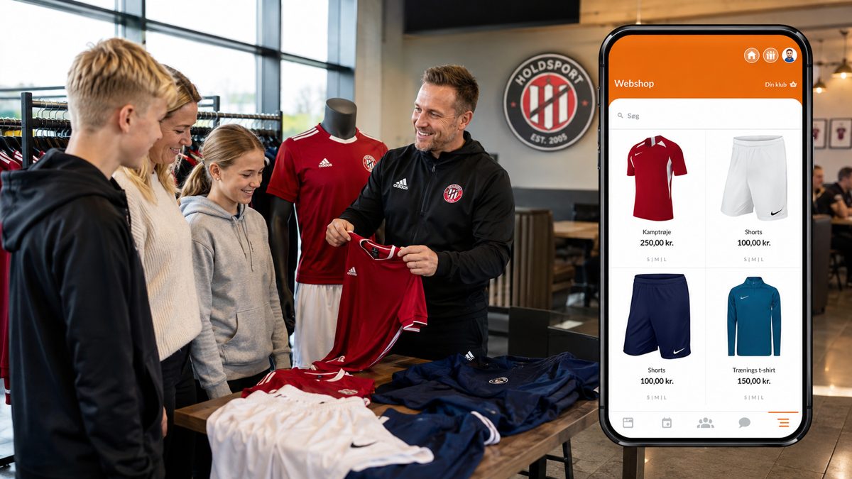 Klubtøj i webshoppen i Holdsport-appen